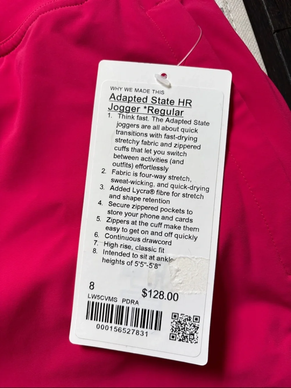 LULULEMON ADAPTED STATE HR JOGGER *REGULAR IN PINK DRAGONFRUIT SZ 8 NWT - Picture 6 of 8